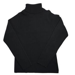 Northern Reflections Black 100% Cotton Ribbed Turtle Neck Medium
